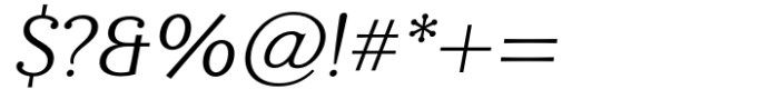Enzia Light Extended Italic Font OTHER CHARS