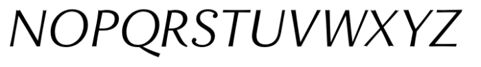 Enzia Light Extended Italic Font UPPERCASE
