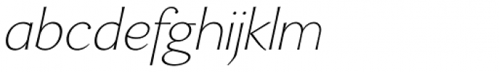 Enzia Thin Italic Font LOWERCASE