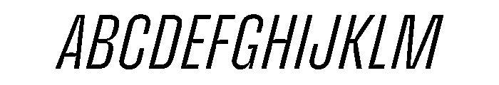 Enfilade1x HairlineOblique Font UPPERCASE