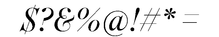 Englisch Italic Font OTHER CHARS