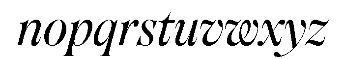 Englisch Italic Font LOWERCASE