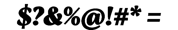 Engria Black Italic Font OTHER CHARS