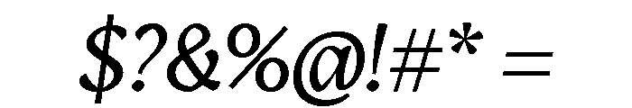 Engria Book Italic Font OTHER CHARS