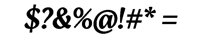 Engria Medium Italic Font OTHER CHARS