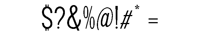 Epigraphy Condensed Light Font OTHER CHARS