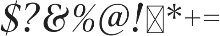 Equilibrium Italic otf (400) Font OTHER CHARS