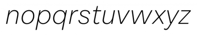 Equitan Sans Extra Light Italic Font LOWERCASE