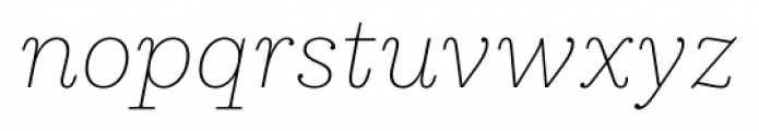 Equitan Slab Thin Italic Font LOWERCASE