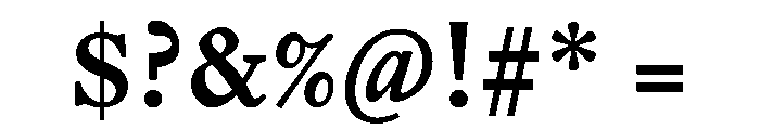 EquityBBold Font OTHER CHARS