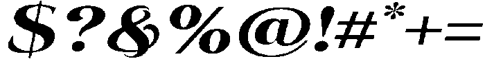 Eritza Bold Expanded Italic otf (700) Font OTHER CHARS