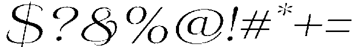 Eritza Light Expanded Italic otf (300) Font OTHER CHARS