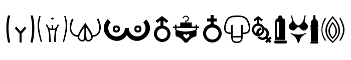 Erotic Symbols Regular Font LOWERCASE