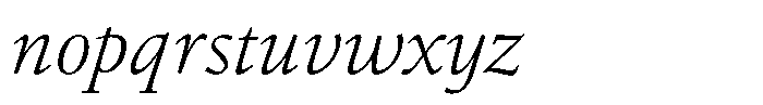 Erato Nova Extralight Italic Font LOWERCASE