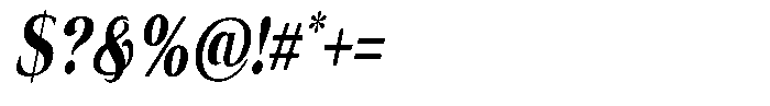 Eritza Bold Condensed Italic Font OTHER CHARS