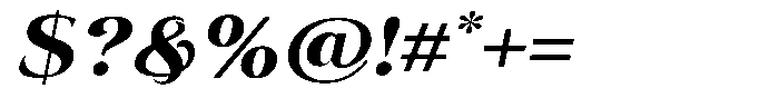 Eritza Bold Semi Expanded Italic Font OTHER CHARS
