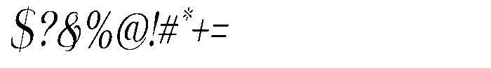 Eritza Condensed Italic Font OTHER CHARS