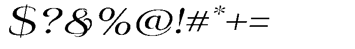 Eritza Expanded Italic Font OTHER CHARS
