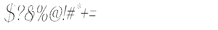 Eritza Extra Light Condensed Italic Font OTHER CHARS
