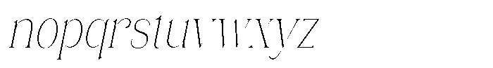 Eritza Extra Light Condensed Italic Font LOWERCASE