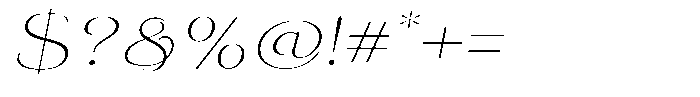 Eritza Extra Light Expanded Italic Font OTHER CHARS
