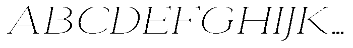 Eritza Extra Light Expanded Italic Font UPPERCASE