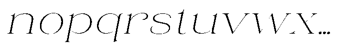 Eritza Extra Light Expanded Italic Font LOWERCASE