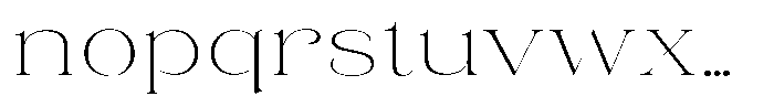 Eritza Extra Light Expanded Font LOWERCASE