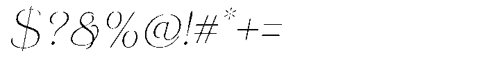 Eritza Extra Light Italic Font OTHER CHARS