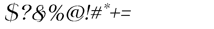 Eritza Italic Font OTHER CHARS