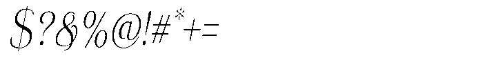 Eritza Light Condensed Italic Font OTHER CHARS