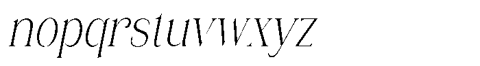 Eritza Light Condensed Italic Font LOWERCASE