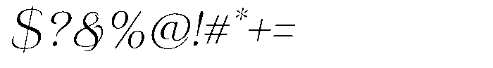 Eritza Light Italic Font OTHER CHARS