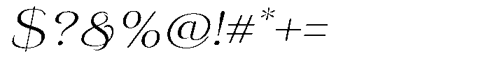 Eritza Light Semi Expanded Italic Font OTHER CHARS