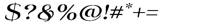 Eritza Medium Expanded Italic Font OTHER CHARS