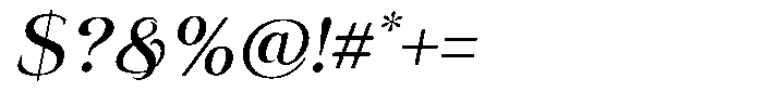 Eritza Medium Italic Font OTHER CHARS