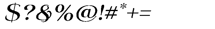 Eritza Medium Semi Expanded Italic Font OTHER CHARS