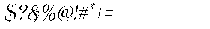 Eritza Semi Condensed Italic Font OTHER CHARS