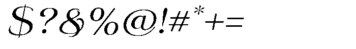 Eritza Semi Expanded Italic Font OTHER CHARS