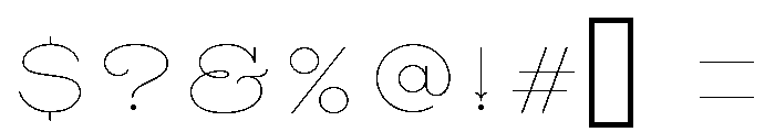 Erotica Capitals Thin Font OTHER CHARS