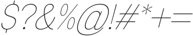 Esenka Thin Italic otf (100) Font OTHER CHARS