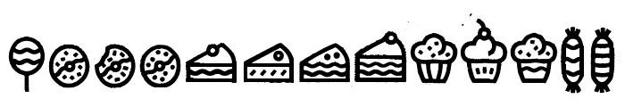 Escalope Crust Three Icons Font LOWERCASE