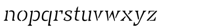 Estencil Light Italic Font LOWERCASE