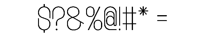 Etgea Thin Font OTHER CHARS