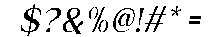 Ethereal Glamour Italic Font OTHER CHARS