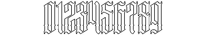 Ethoris Outline Font OTHER CHARS