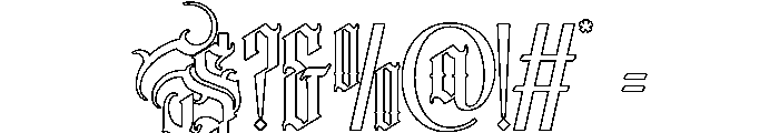 Ethoris Outline Font OTHER CHARS