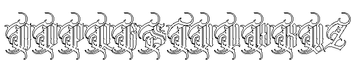 Ethoris Outline Font UPPERCASE
