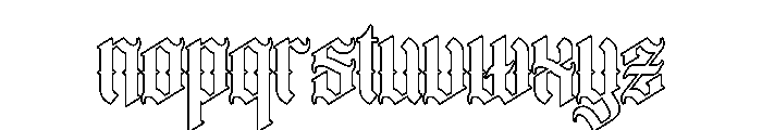 Ethoris Outline Font LOWERCASE