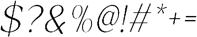 Ethereal Glamour Thin Italic otf (100) Font OTHER CHARS